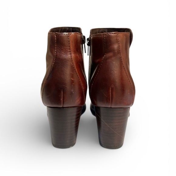 Born Brown Leather Ankle Boots Women’s 7.5 | Stacked Heel Comfort - Picture 8 of 10